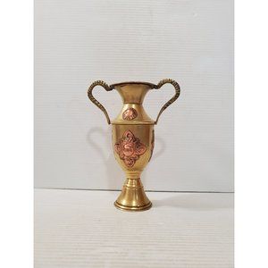 Vintage Copper & Brass Small vase handmade Brass Vase with Copper Accents and